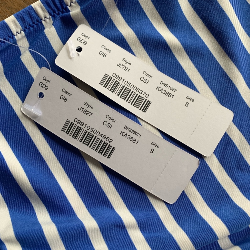 J.Crew Ruffle Wrap String Bikini in Blue/Ivory - Picture 8 of 8